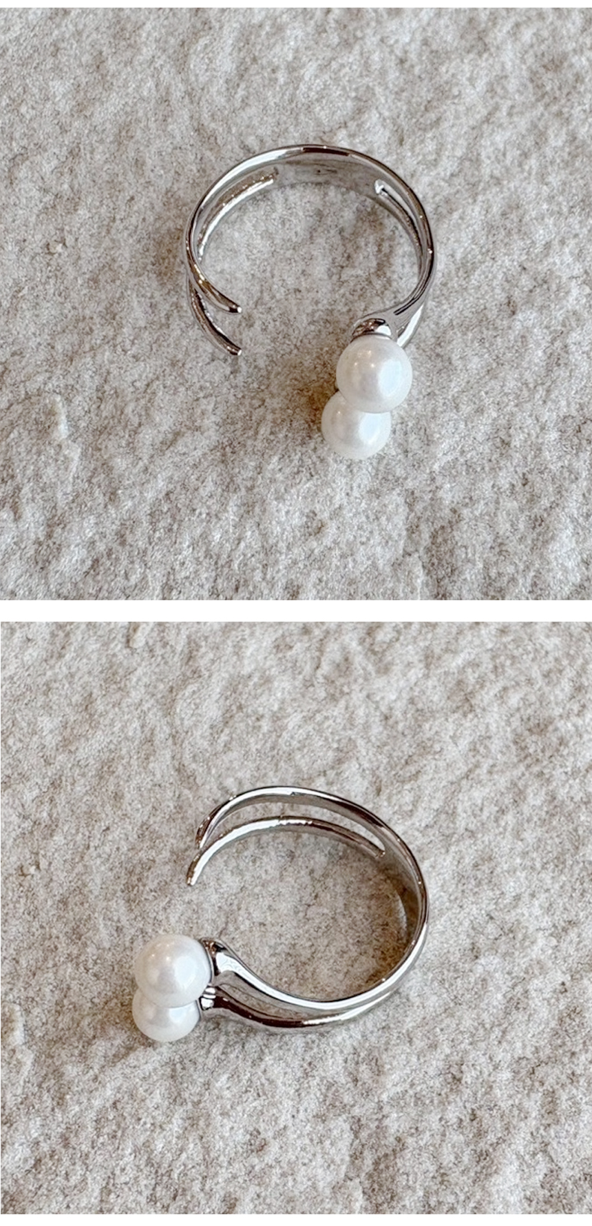 パール ツイン フリーサイズ 真鍮 リング
